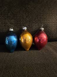 Vintage Mercury Glass Teardrop Christmas Bulb Ornaments Set ...