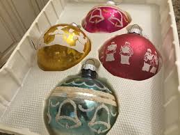 Vintage Shiny Brite Mercury Glass Ornaments - Set of 4 ...