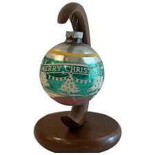 Vintage Shiny Brite Flock Stenciled Ornament Merry Christmas ...