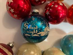 Vtg Christmas Mercury Glass Shiny Brite Stencil Ornaments ...