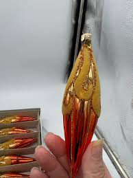 Vintage Hand Blown Christmas Ornaments: Fire Themed Tear ...