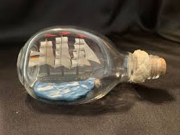 Boat In A Bottle With Germany Flag Model Ship In Pint Bottle Small Glass Bottle | eBay