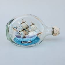 Vintage Golden Hinds Ship in A Bottle - Made in England by Marshall Novelcrafts - Sailed by Francis Drake - Masted Ship - Crafted in Britain - Etsy