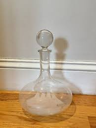 Vintage Glass Ship Decanter w/ Large Stopped Toscany Etched Clipper Ship Design | eBay