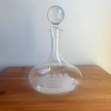 Vintage Clear Cut Glass Decanter: Ship Design, 1960s Barware - Etsy
