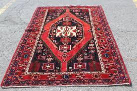 One-of-a-Kind Geometric Medallion Turkish 4' 6" x 6' 10" Red ...