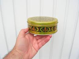 Tin Round Box Vintage Box Candy Box Collectible Metal Box ...