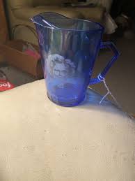 Vintage 1930s Hazel-Atlas Shirley Temple Cobalt Blue Glass Pitcher Creamer 4.5" | eBay