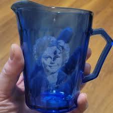 Vintage Cobalt Blue Glass Small Creamer Collectible Pitcher - Shirley Temple - Etsy