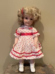 Vintage Porcelain Shirley Temple Doll 14" Red Polka Dot ...