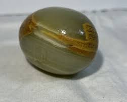 3” Green Stone Heavy Onyx Egg Paper Weight Beautiful ...