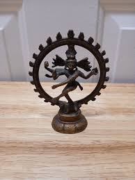 Vintage Brass Shiva Nataraja Lord of Dance Metal Sculpture ...