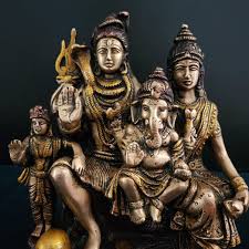 Brass Shiva Family Statue | Hindu Idol, Housewarming Gift (8 ...
