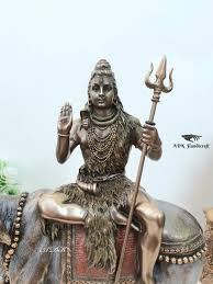 Shiva Statue, 23 CM Lord Shiva Statue Sitting on Nandi, Shiv, Siva, Mahadev, Mahadeva, Adiyogi. Hindu God of Meditation, Yoga, Time & Dance. - Etsy