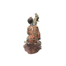 Chinese Oriental Porcelain Qing Style Dressing Fishing Lady Figure ws3 – Golden Lotus Antiques