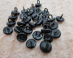 Vintage Classic Black Shoe Buttons With Metal Shanks - Lot ...