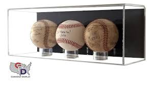 Acrylic Wall Mounting Baseball Display Case for 3 Baseballs ...