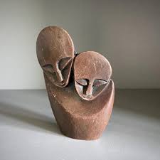 Shona Soapstone Sculpture of a Mother & Child, Natural Stone ...