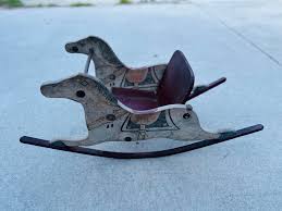 Vintage Hand Crafted Folk Art Rocking Horse | Chairish