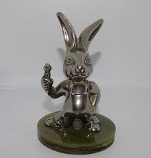 Vintage Silver Plate Figural Rabbit/ Bunny Holding a Carrot ...