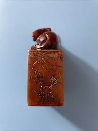 Wax Seal Box Blue White Covered Dish Celadon Soapstone Late 20th Century Stamp | eBay