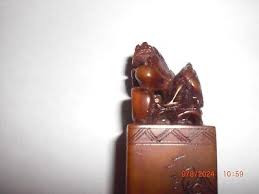 Chinese Red Wax Seal Set in Box w/ Porcelain Dragon Container Stone Stamp Press | eBay