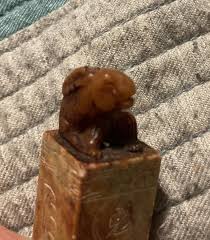 Vintage Old Chinese CARVED RABBIT Top SOAPSTONE Character Pillar Hand Stamp | eBay