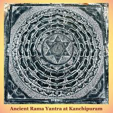 An intricately sculpted Sri Rama yantram on stone slab is ...