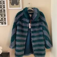 Shrimps | Jackets & Coats | Shrimps Striped Faux Fur Coat ...