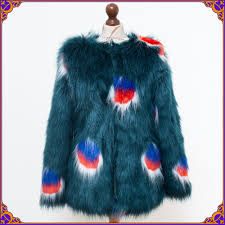 MEADHAM KIRCHOFF Inspired Colorful Faux Fur Coat. 70s Style ...