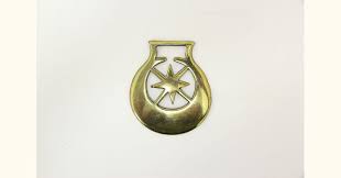 Horse Vintage Brass Harness Medallion, Star