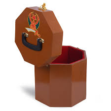 Shriners Fez Case - Plain Wood With Red Velvet Interior ...