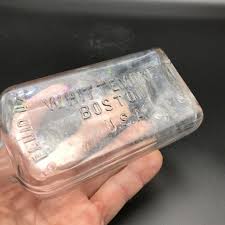 VINTAGE WHITTEMORE BOSTON USA 3 FLUID OZ Clear Embossed ...