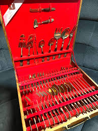 Vintage Siam Bronze Flatware Set: Thai God Finials, Rosewood Handles, Wooden Case - Etsy