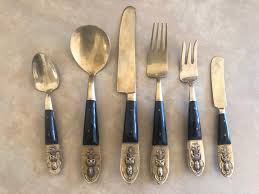 Vintage Wood Asia Thailand Siam Buddha Blessing Formal Bronze Mid-century Nickel Hostess Flatware Silverware Service for 12 Plus Serving - Etsy