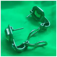 18K Yellow Gold Peridot and Diamond Earrings Omega Backs, . For Sale at Ruby Lane