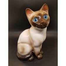 Vintage Enesco Siamese Kitten Statue | Chairish