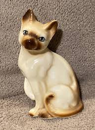 Vintage Siamese Cat Figurine Miniature Taiwan ￼Bone China 3-1/4” Tall *MINT Cond | eBay