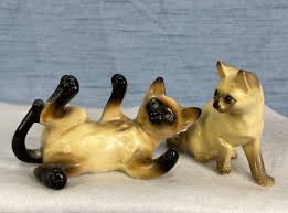 Vintage Pair Cats Siamese Lefton Figurines Numbered Japan ...
