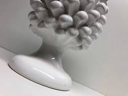 Caltagirone Ceramic Pigna Cm H.25 Artisan White - Etsy