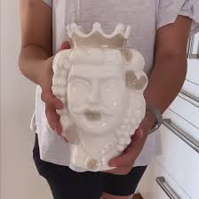 Sicilian White/Beige Moor Head Vase (Set Of 2) – Elements Of ...