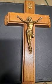 Vintage Catholic Wooden Crucifix Sick Call Last Rites Set ...