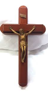 VINTAGE CRUCIFIX JESUS WOOD INRI LAST RITES HOLY WATER CANDLES COMPARTMENT 13" | eBay