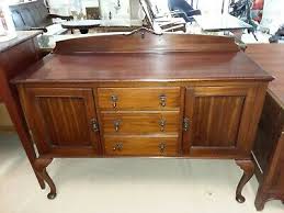 Antique English Queen Anne Mahogany Sideboard 3 Drawers 2 ...