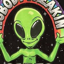 DOM Alien Nobody Cares Graphic Black Short Sleeve T-Shirt Adult Mens Size 2XL | eBay