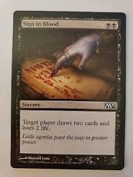 MTG Magic The Gathering Card Sign in Blood Sorcery Black 2013 | eBay