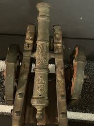 Vintage Wood Brass Iron Spanish Cannon Artillery Replica 12 ...