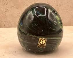 Vintage Kerry Irish Art Glass Paperweight Emerald Green Swirls Ireland 3.5" - Etsy