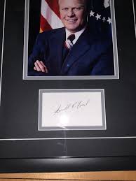 President Gerald Ford Signed Autographed Framed 18x14 Index ...