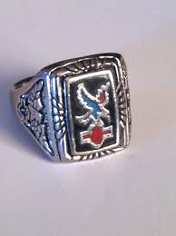 Silver Eagle and Coral Shield Inlay Ring Sz10 - Etsy